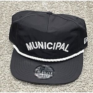 Black With White Rope The Golfer New Era MUNICIPAL Snapback Hat NEW WITH TAGS